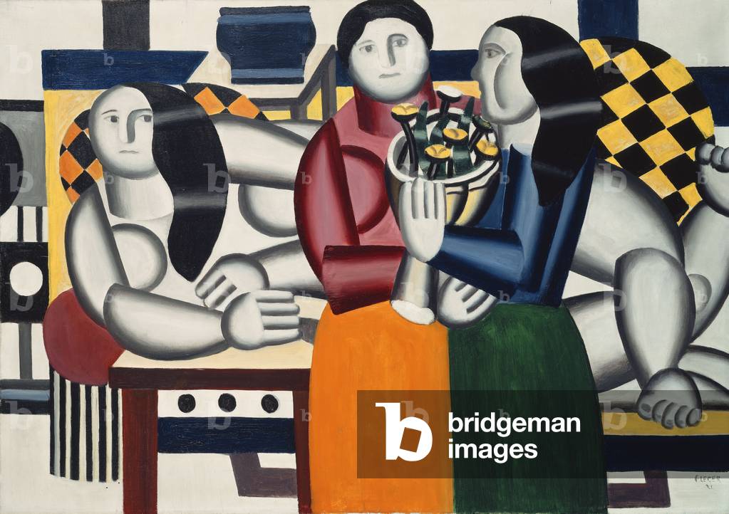 Immagine di Dipinto "tre donne con fiori 1922 (olio su tela)", 1922 di Fernand Leger