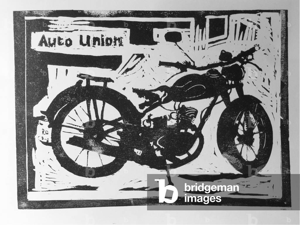 Bild von Gravur "Auto Union" 2017 von Simon Fletcher, b/w