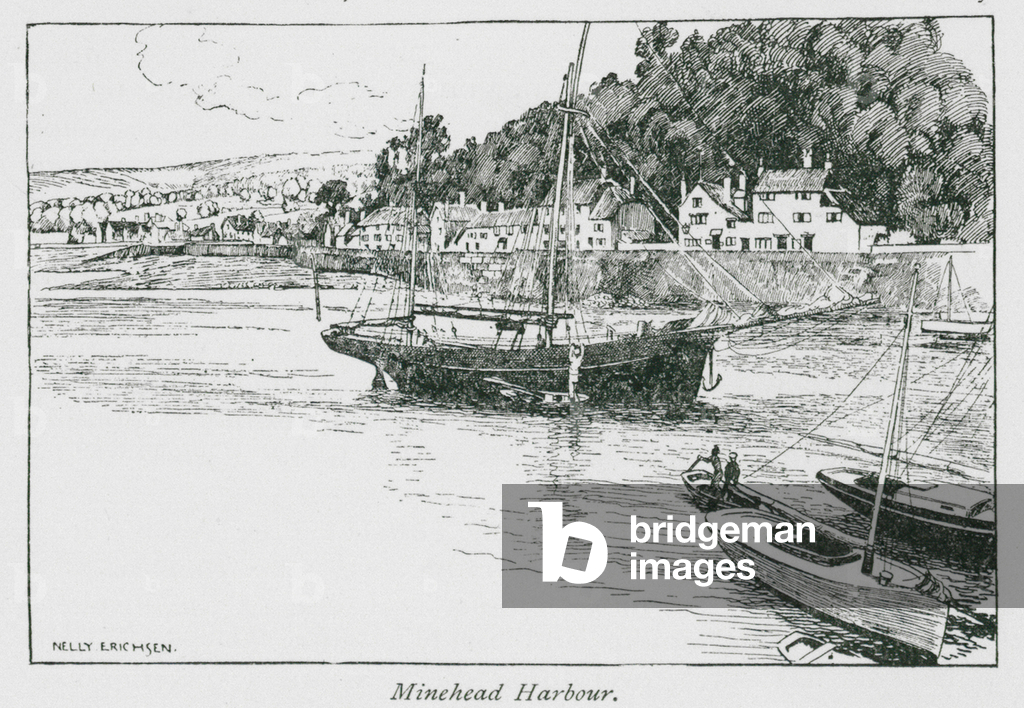 Minehead Hafen (Litho)