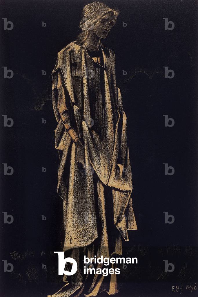 Immagine di Disegno "Drappeggiato figura femminile", 1896 di Edward Coley Burne-Jones