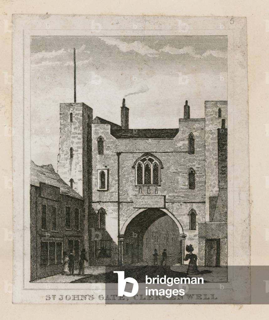 St John's Gate par English School, b/w