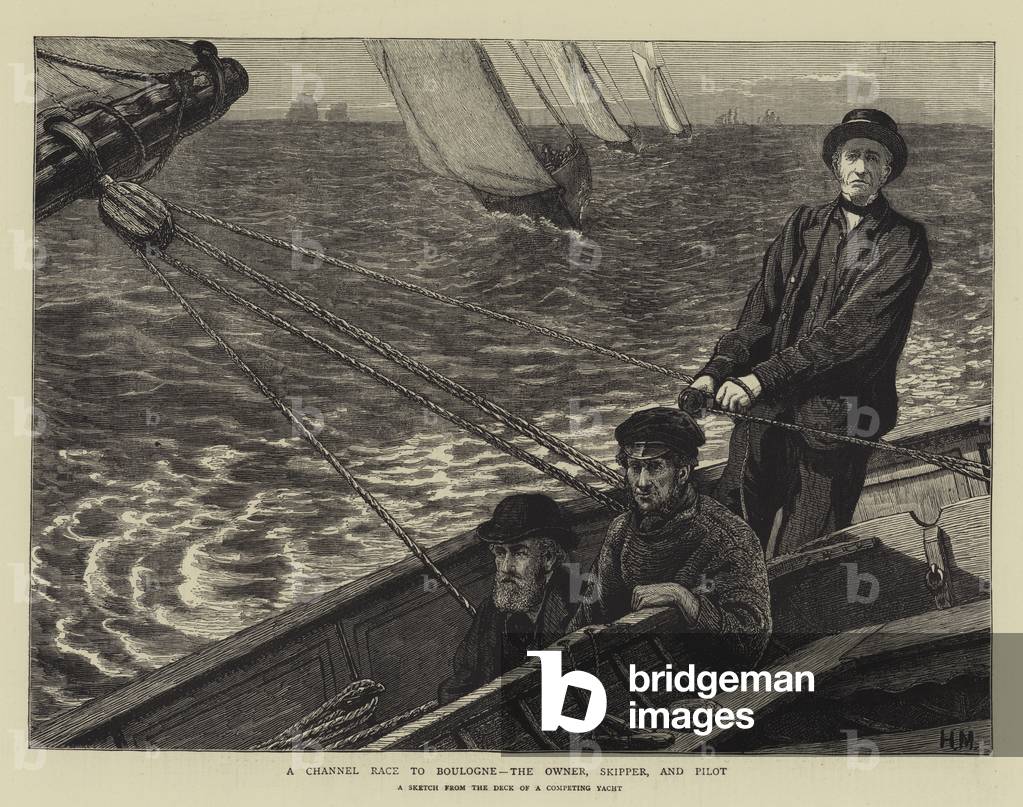 A Channel Race to Boulogne, the Owner, Skipper, and Pilot (engraving)
