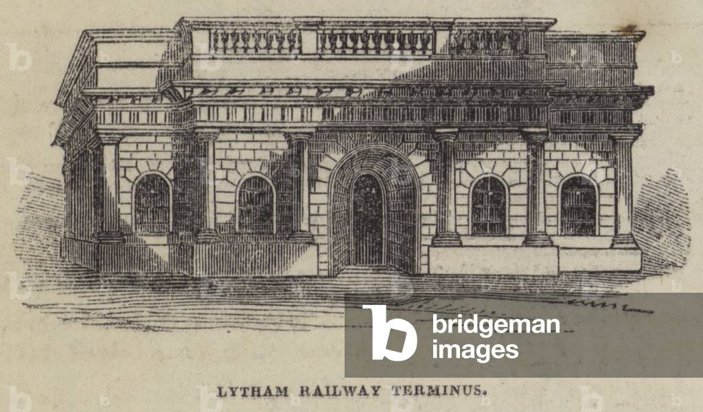 "Lytham Railway Terminus (Gravur)" 1846 von English School
