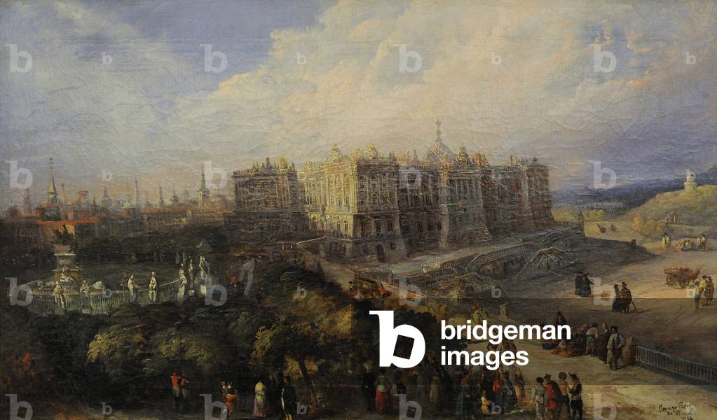 Bild von Gemälde "Blick auf den Königspalast von Madrid" von Jenaro Perez Villaamil
