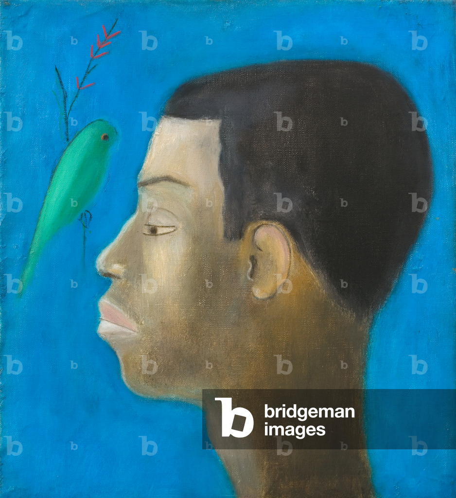 Alan McNaught with Bird, 1970 (oil on canvas)