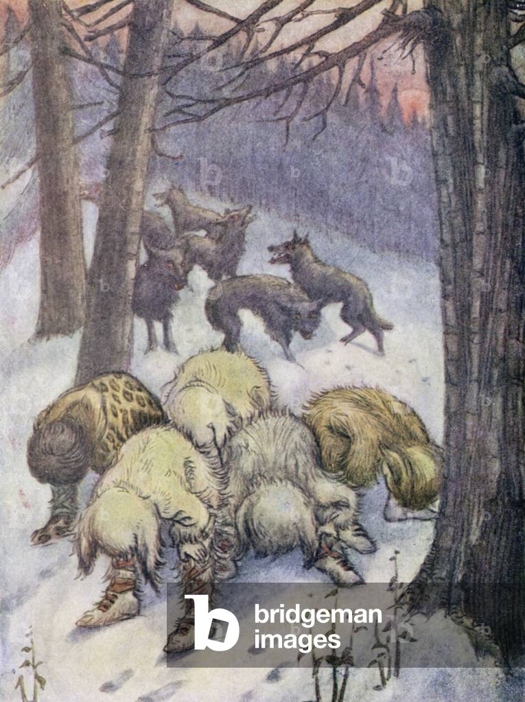 Image of Print depicting Wolves (colour litho) 1935 by Flora White