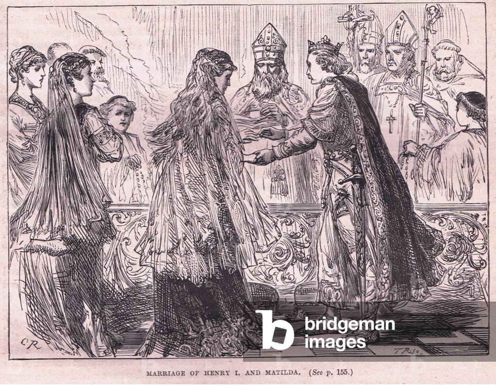 Image of Print depicting Marriage of Henry I and Matilda AD 1102 (litho) by Charles Ricketts