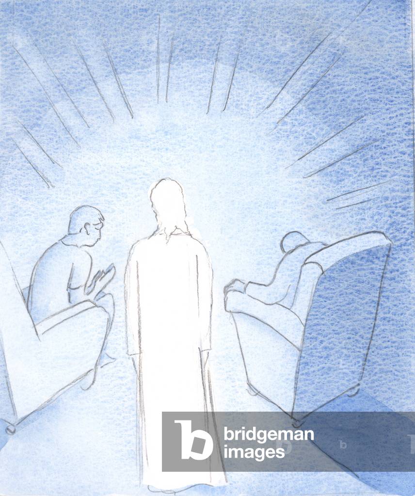 Quando due o tre sono riuniti per pregare nel nome di Gesù, egli è lì tra loro, 2000 (w/c su carta)