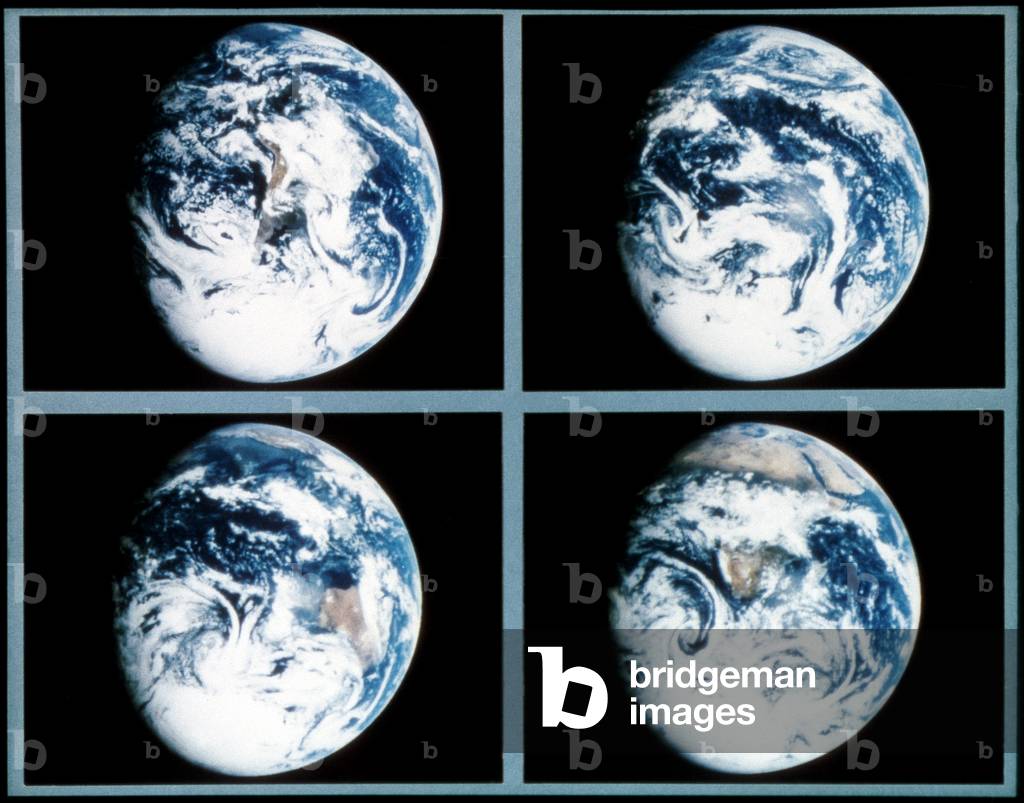 earth from above 「NUMBERED WITH THE 〜 Image of EARTH FROM SPACE, 1990 Four views of Earth from space.