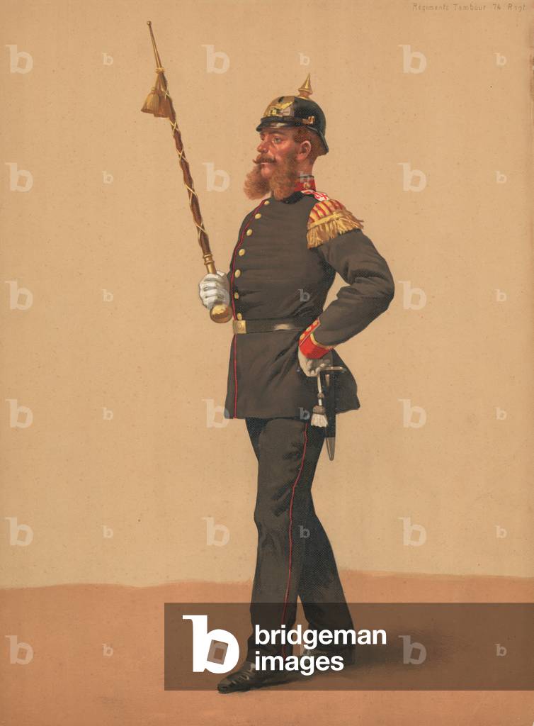 "Regiments Tambour 74 Regt (Chromolitho)" 1801 von French School, b/w