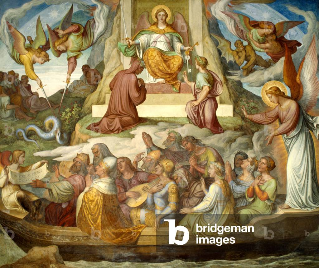 Das Boot der Buße und der Berg des Fegefeuer (Fresko)