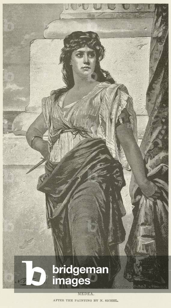 Image of Engraving depicting Medea (gravure) by Nathaniel Sichel, b/w