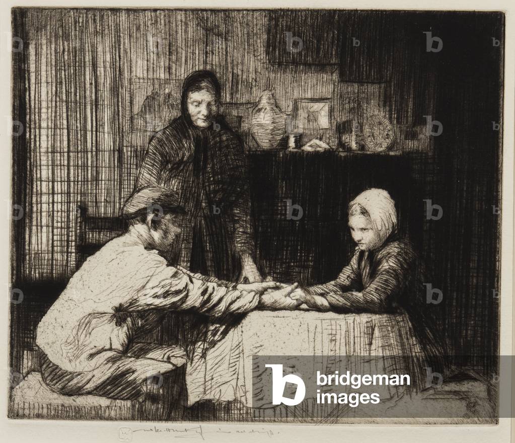 Betrothal, c.1910 (etching)