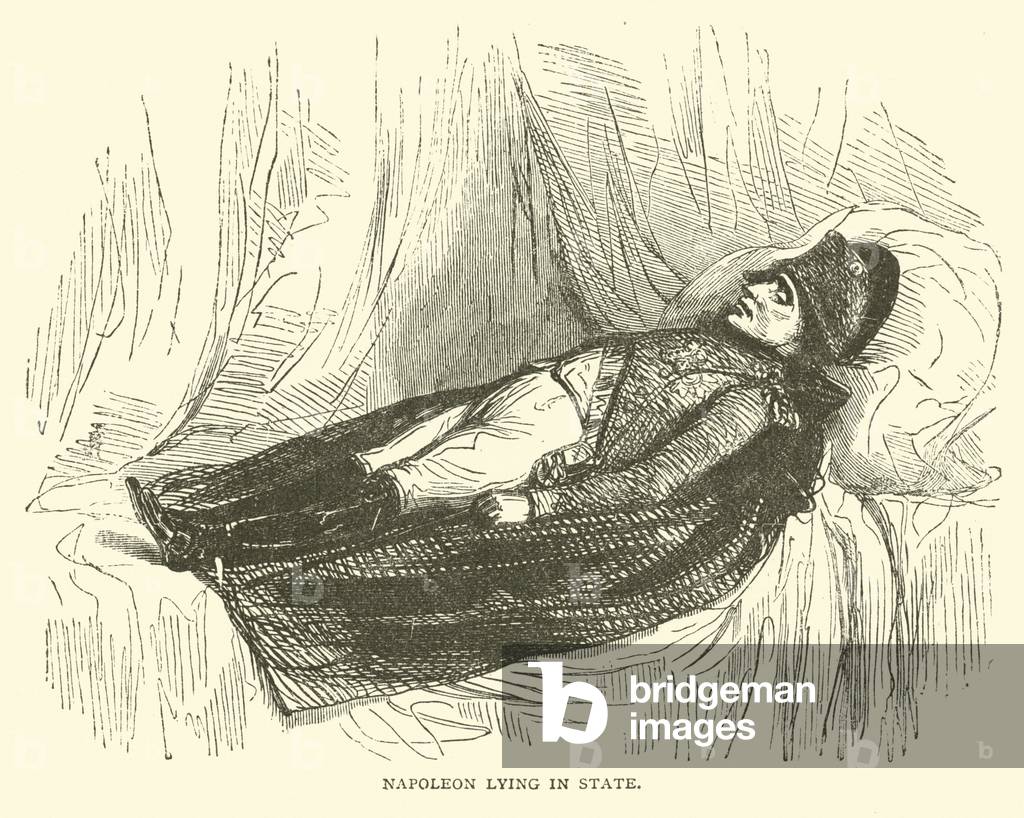 "Napoleon im Zustand liegend (Gravur)" 1801 von French School, b/w
