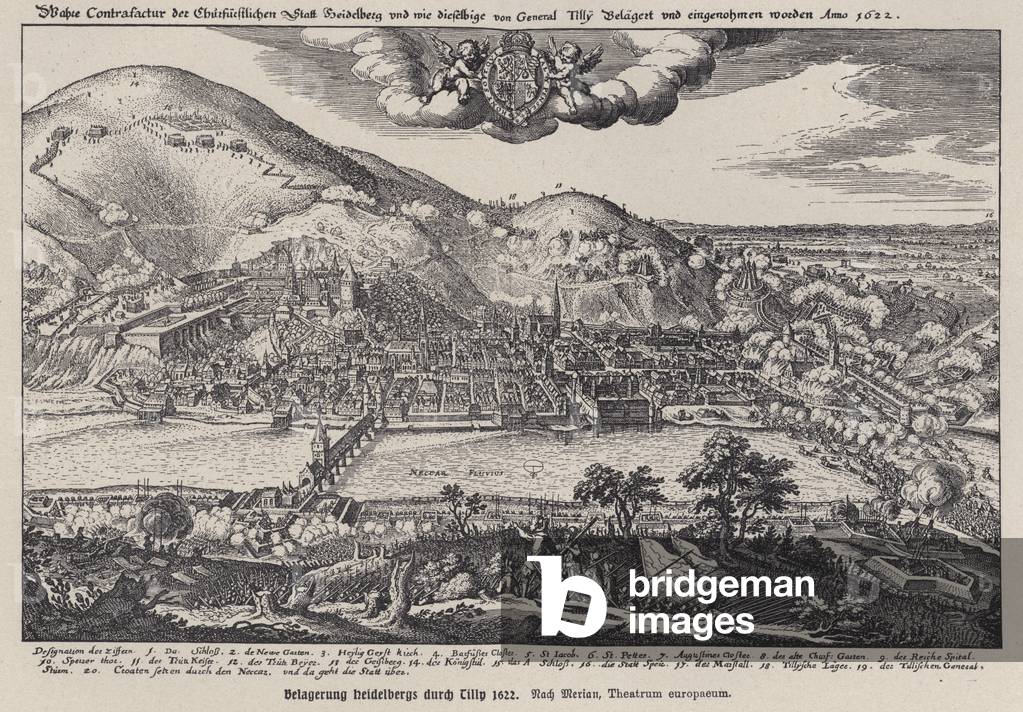 "Kaiserliche Armee von Graf Tilly belagert Heidelberg" von German School