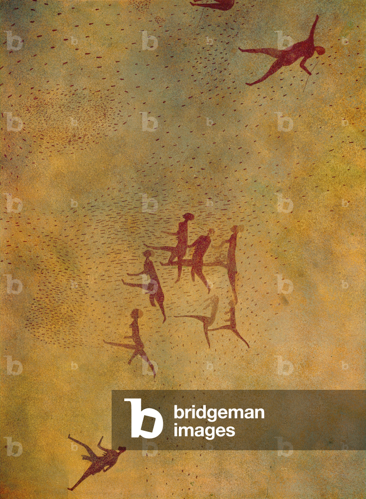 Image of Fresco depicting Women gathering grain (fresco) -2000 by Prehistoric