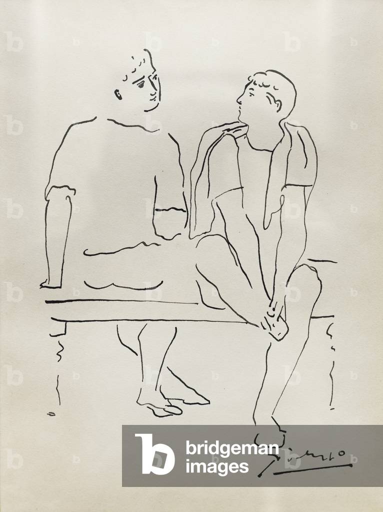 Image of Drawing depicting Untitled (ink drawing) 1901 by Pablo Picasso, b/w
