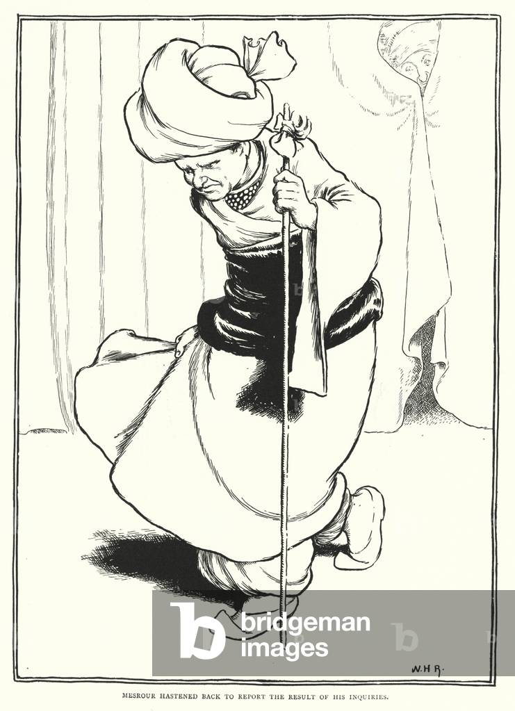 Mesrour si affrettò a riferire il risultato delle sue indagini (incisione)