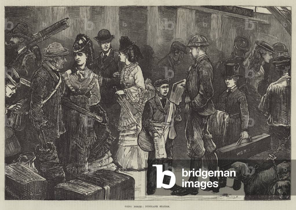 "Going North" 1871 von English School, b/w