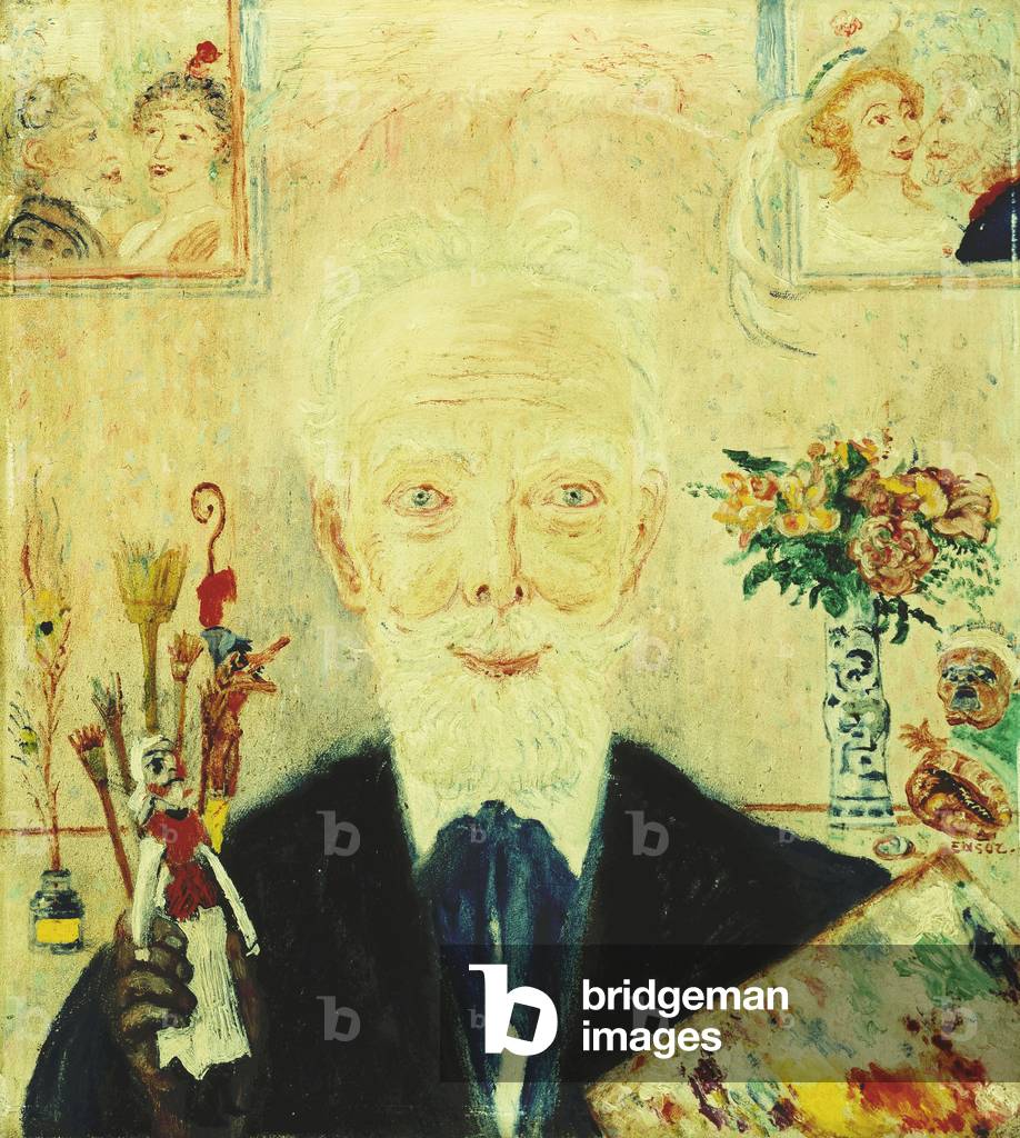 Image de Peinture représentant Autoportrait ; Auto-portrait, 1936 par James Ensor