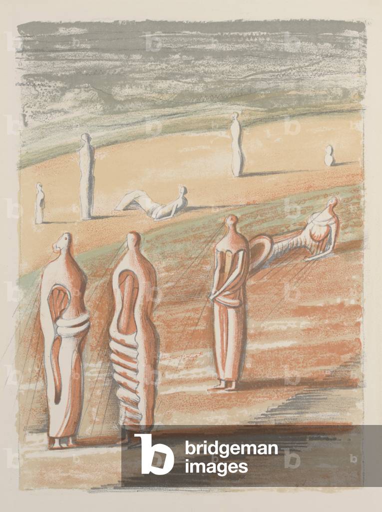 Immagine di Stampa "Paesaggio crepuscolare" 1950 di Henry Spencer Moore