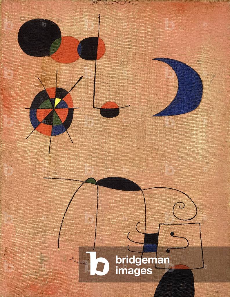 Komposition mit einem blauen Mond, 1949 (öl auf leinwand)