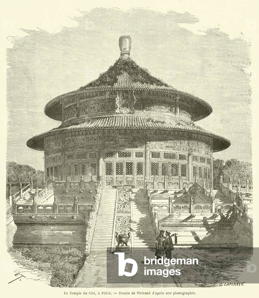 "Le Temple du Ciel" 1801 di French School, b/w
