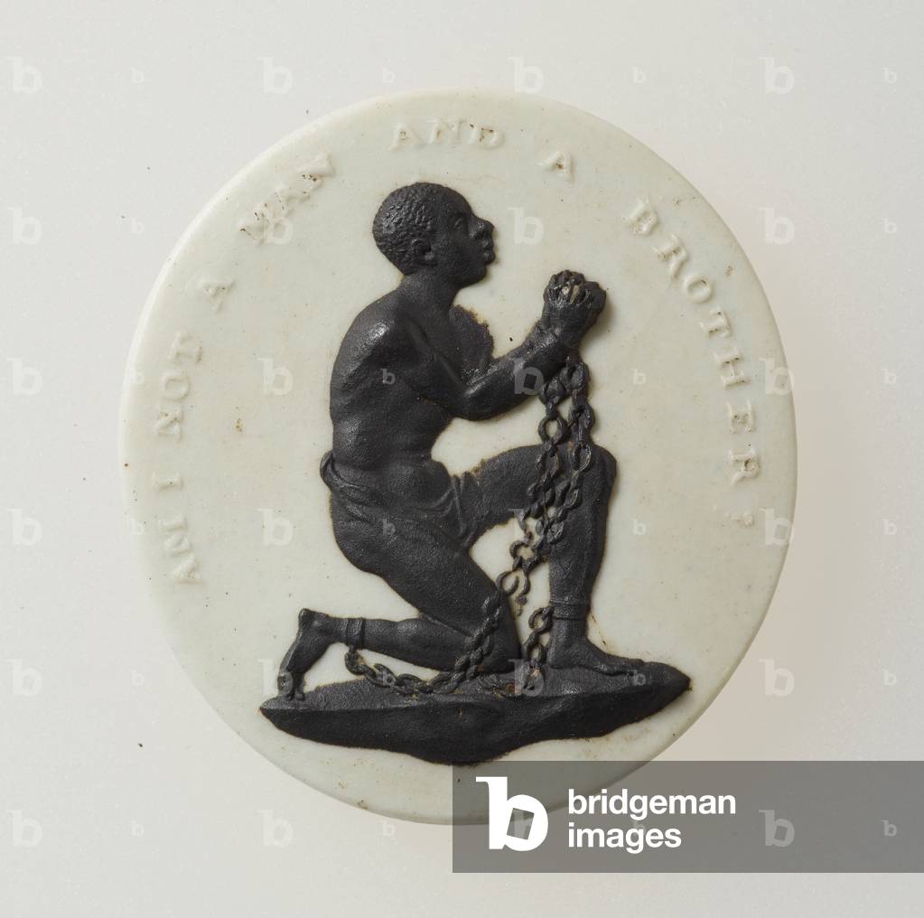 Bild von Keramik "Bin ich kein Mann und kein Bruder? " 1787 von Josiah Wedgwood