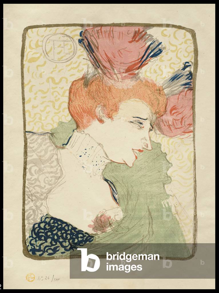 Mademoiselle Marcelle Lender, Brustlänge, 1895 (Farbe litho)