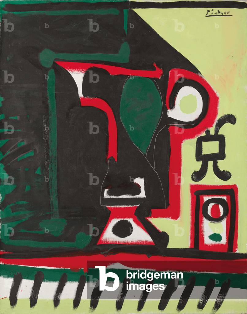 Image of Painting depicting Jug and Glass; Broc et verre 1959 by Pablo Picasso