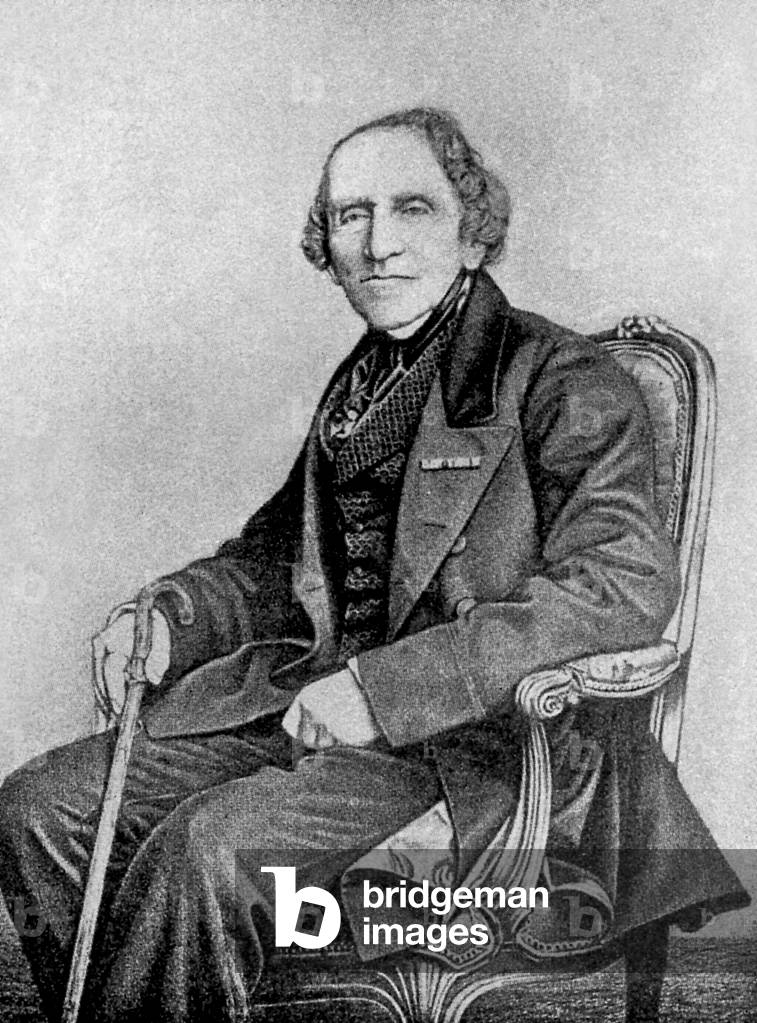 Immagine di Stampa "Giacomo Meyerbeer negli ultimi anni della sua vita" 1874 di Paul Maurou, b/w