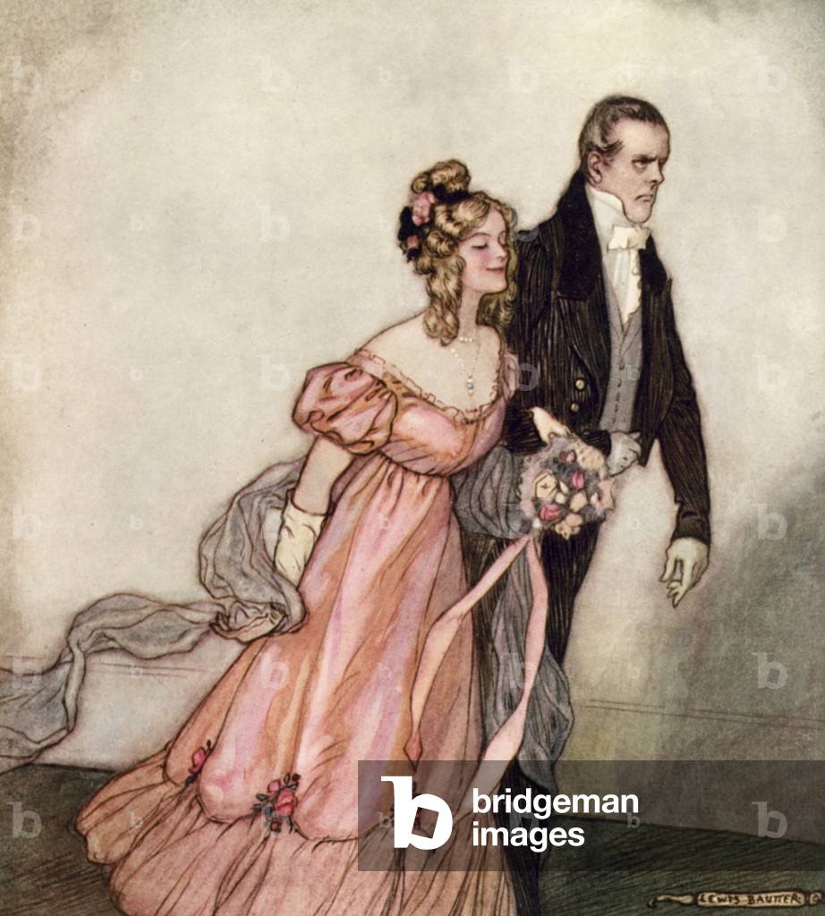 Illustration for Thackeray's Vanity Fair (colour litho) by Lewis Christopher Edward Baumer