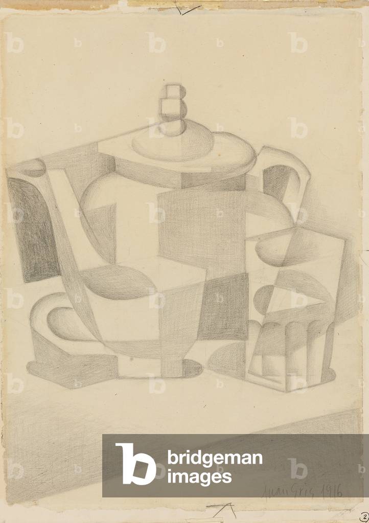 Still Life with Teapot; Nature morte a la theiere, 1916 (pencil on paper laid down on paper)