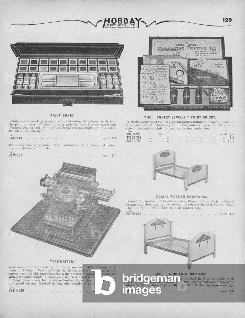 Immagine di Stampa "Pagina da Hobdays General Merchandise Catalogue 1936/1937 (litho)" 1937 di English School,