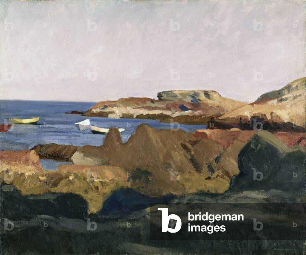 Immagine di Dipinto "Baia a Ogunquit. 1914 (olio su tela)" 1914 di Edward Hopper