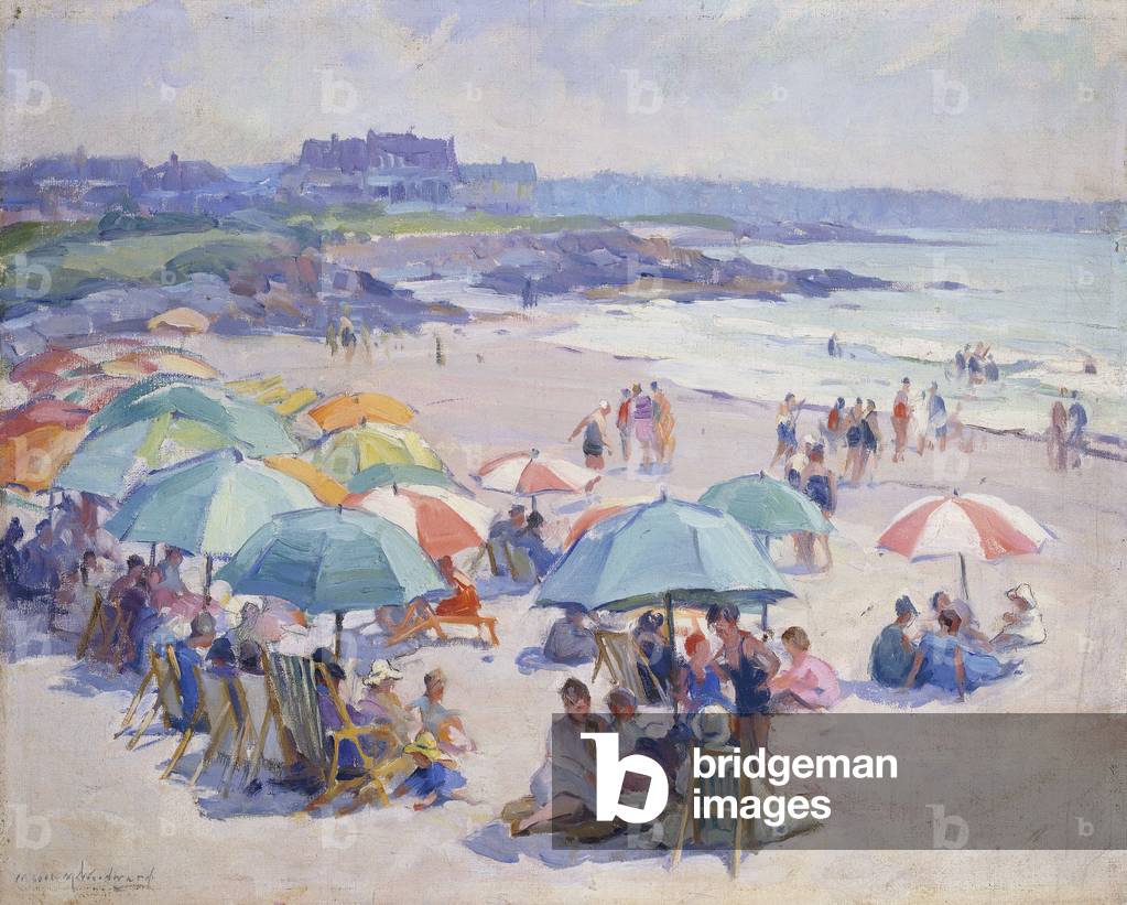 un pomeriggio al spiaggia (olio su tela)