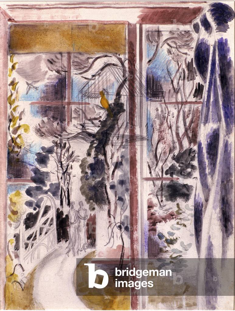 Finestra a Iden (matita e acquerello su carta intelata)