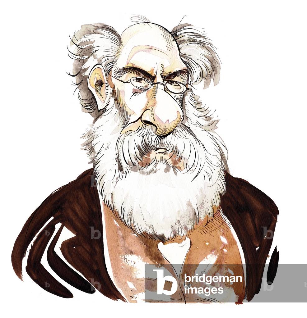 Anthony Trollope - caricature couleur du romancier anglais (1815-82) par Neale Osborne