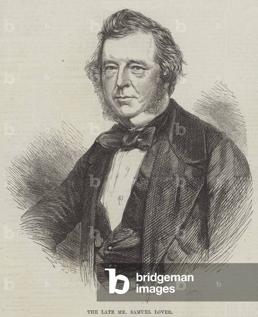 "Der verstorbene Herr Samuel Lover (Gravur)" 1868 von English School