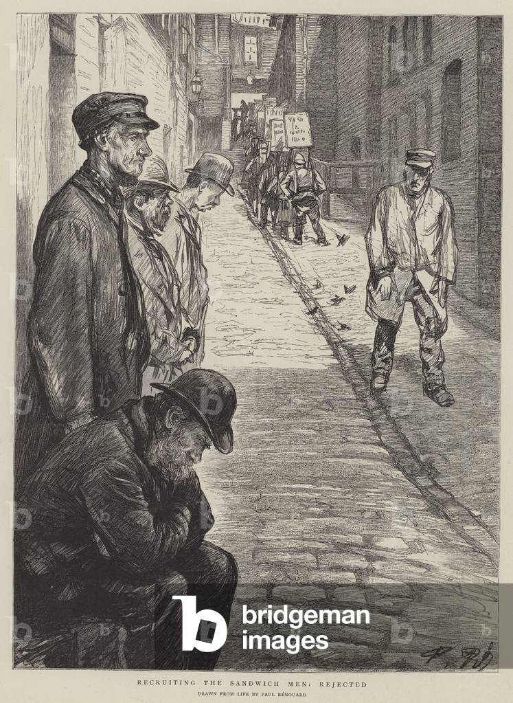 Reclutare il sandwich uomini, Rifiutato (incisione)