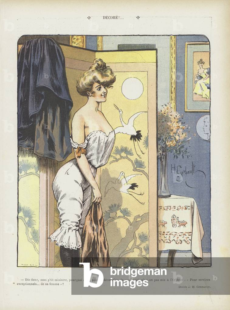 Illustration for Le Rire (colour litho)