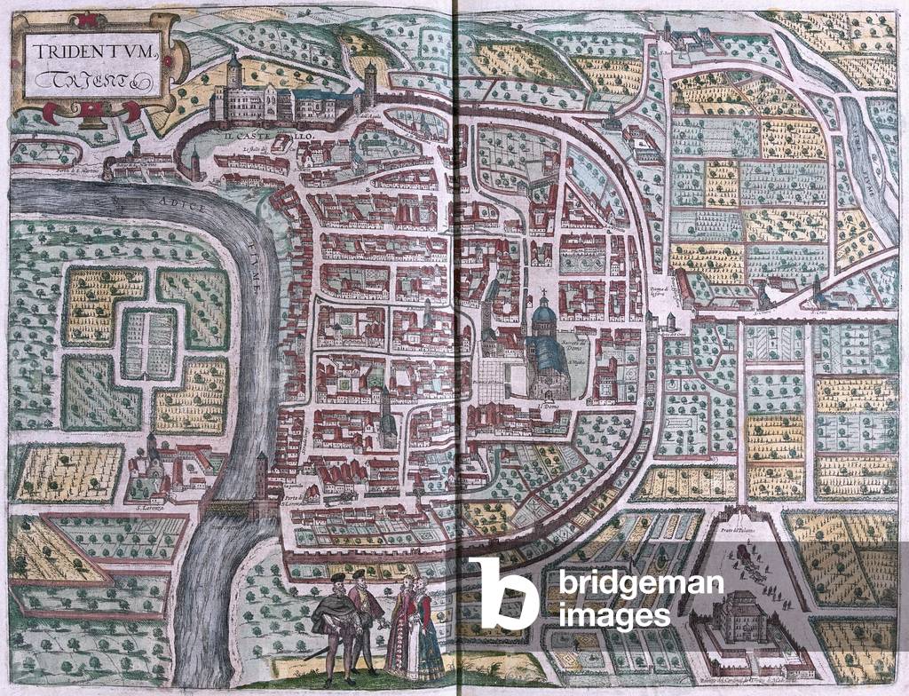 Immagine di Mappa & Pianta "Trento" 1617 di Georg Braun