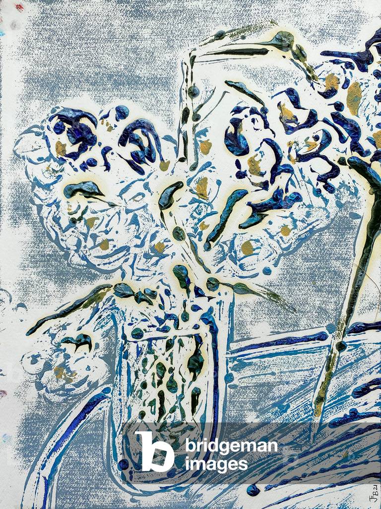 Image de Dessin représentant Fleur De Sel n° 02 Blue Carmel Monotype 2021 par Jay Batlle