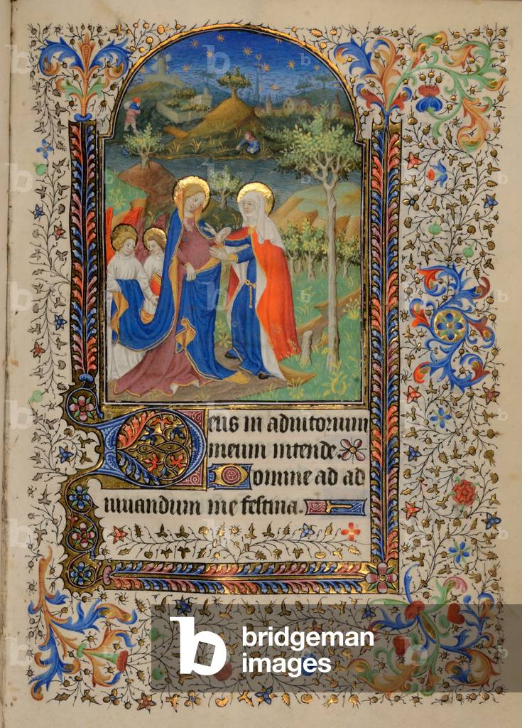 "Frau 33 fol.47r Der Besuch", c.1430 von French School