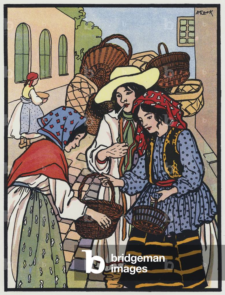 "Zingari ungheresi che vendono cestini (colore lito)" di Alice May Cook