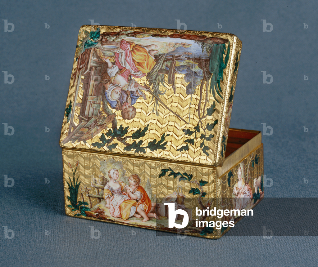 Image of Decorative Arts depicting Jean DucrollaySnuffbox: Scenes with children by Jean Ducrollay