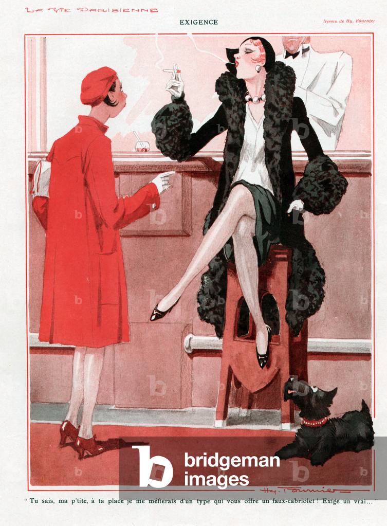 Image of Print depicting La Vie Parisienne 1920 by Henry Fournier, b/w