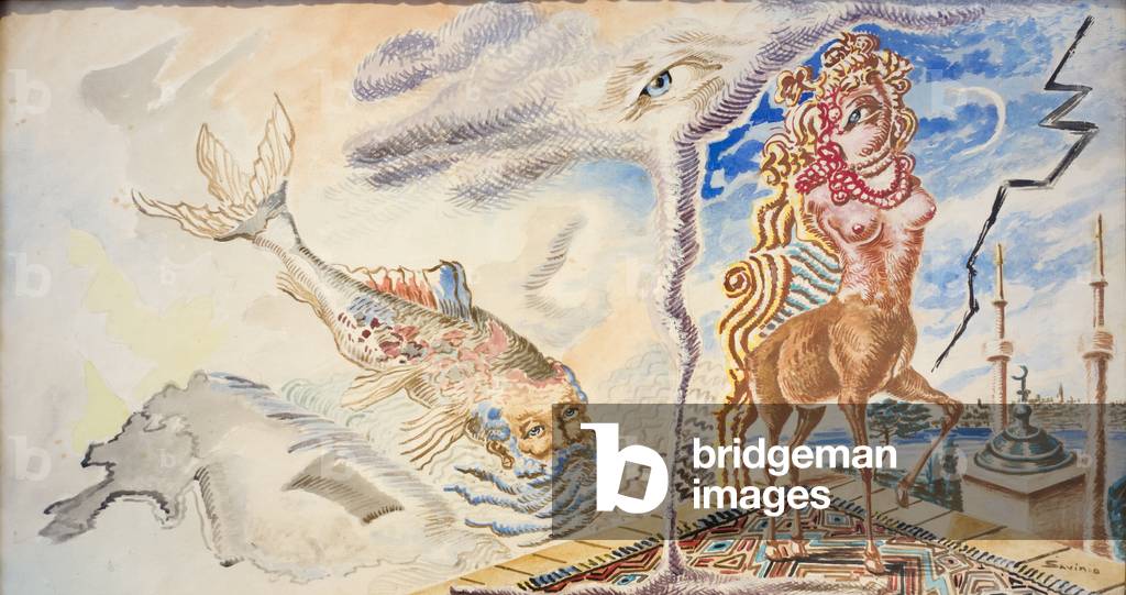 Immagine di Disegno "Mille e una notte" 1964 di Andrea de) Savinio