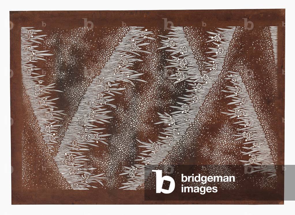 Stencil di carta (katagami), inizio XX secolo (Carta di corteccia di gelso trattata con cachi
succo e filo di 