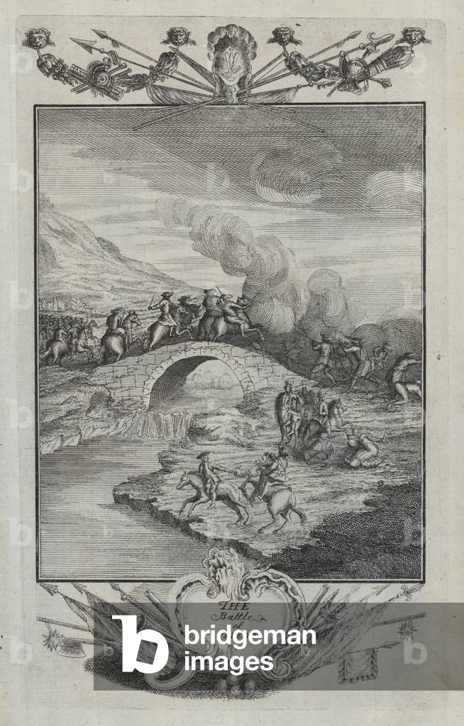 La bataille de Preston (gravure) par English School